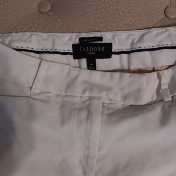 Women's Newport Talbots petite perfect crop pants / white size 6p - Picture 3 of 3